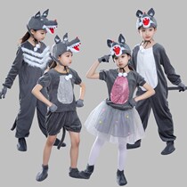 Childrens Big Bad Wolf Costume Toddler Performance Wolf Comes Wolf Three Pigs Lamb Rabbit Cartoon Dance Dress
