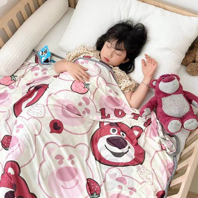 ກາຕູນຍີ່ປຸ່ນ summer ເດັກນ້ອຍ ice silk blanket air-conditioning thin quilt kindergarten parent-child baby cool quilt car blanket