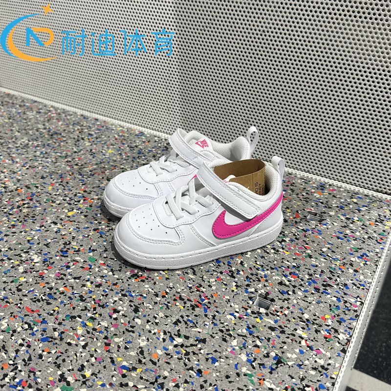 Nike Authentic Store Product Infant and Toddler Sneakers, Spring and Autumn Style, Velcro Low-Top White Shoes Dv5458-113
