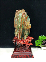 Green Burmese tree fossils strange stones Jade ornamental stones raw stone ornaments Stone Gifts Collection