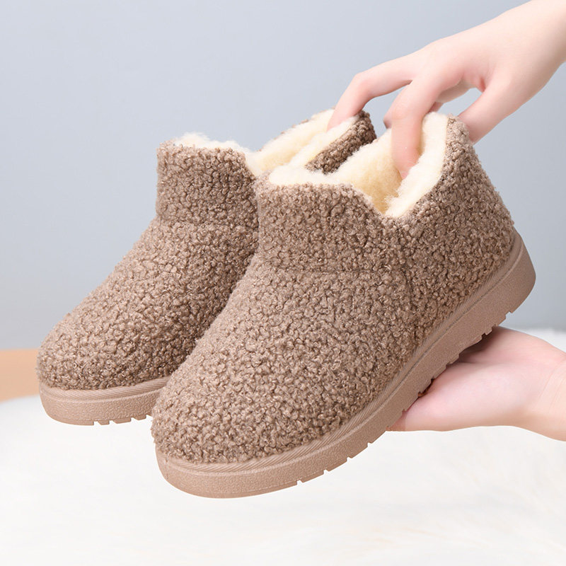 Коллекция 2025 года, зимние бархатные теплые и удобные зимние ботинки, хлопковая обувь на плоской подошве, универсальная модная женская обувь для мам