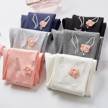 Spring and Autumn Korean version of the new childrens self-cultivation baby girls nine-point leggings cute cartoon embroidered pants middle-aged children