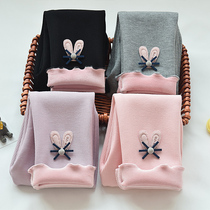 Girls leggings are foreign to wear 2021 autumn and winter new middle and large childrens elastic plus velvet little girl childrens long pants