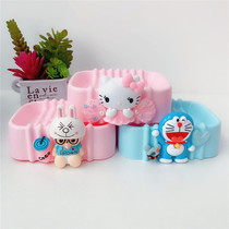 Cartoon household bathroom drain soap box creative cute bathroom soap box Korean pink soap box