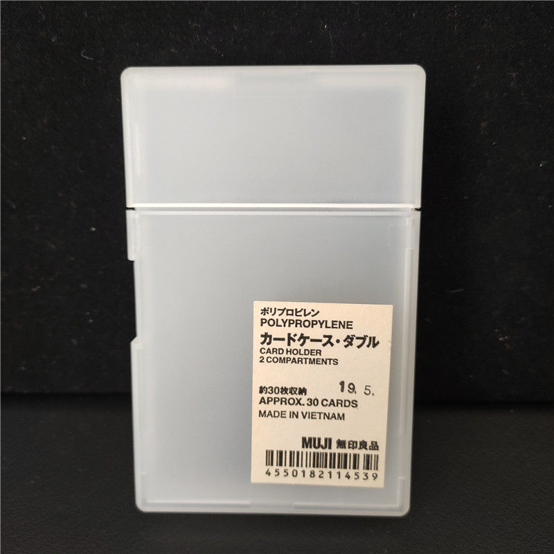 Japan MUJI No Inprints Cards Box Double Switch Style Portable Transparent Bilayer Title sheet Clips Box Extraction box
