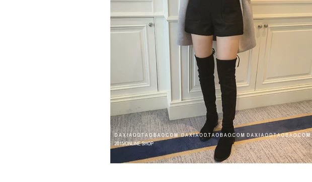 Mùa thu mới phiên bản Hàn Quốc của chất liệu hoang dã đôi túi cao eo đen xám rắn màu quần short giản dị quần boot nữ