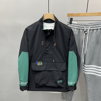 Net Red Splice Collision Color Tooling Jacket Jacket Male Spring Han Edition Trend Personality Handsome 100 lap headliner