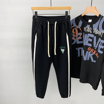 Side Stripe Embroidered Sports Casual Pants Men Spring Han Edition Trends 100 Hitch Loose Bunches Pants Pumping Rope Handsome