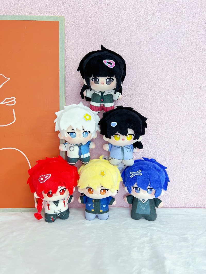 Fan-made Link Click 3.9-inch printed cotton doll six-character standing lineup