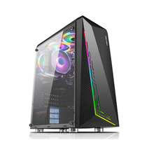 Black stone tower streamer computer desktop case ATX Big Board cool RGB glass side through back line U3 game case
