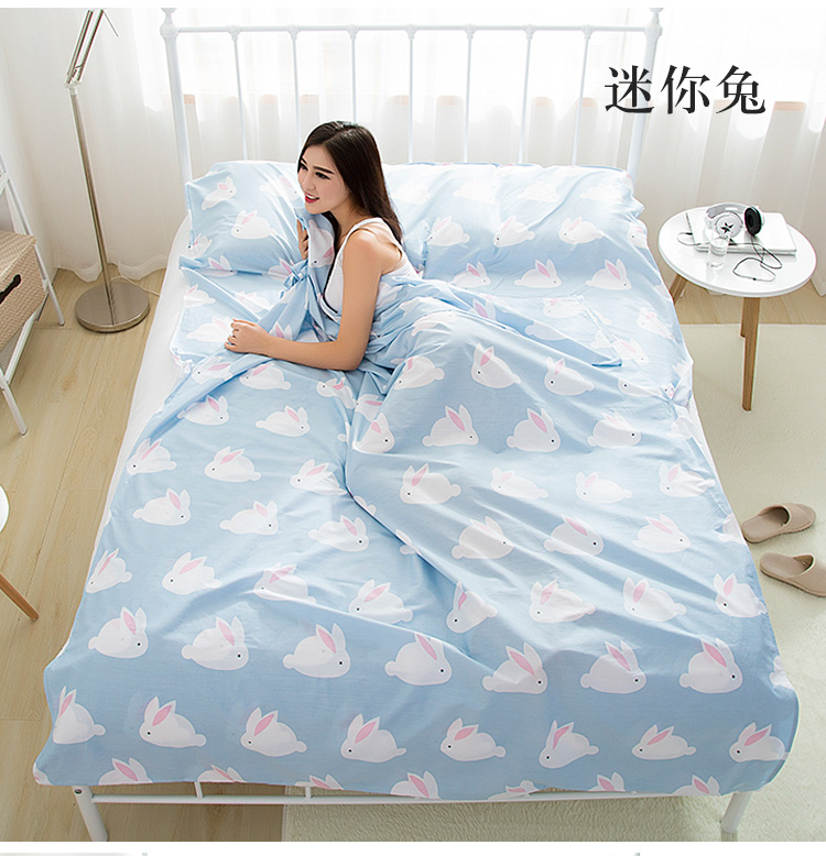 Cotton du lịch túi ngủ ngăn cotton bẩn siêu nhẹ xách tay khách sạn trong nhà dành cho người lớn khách sạn tấm du lịch đôi