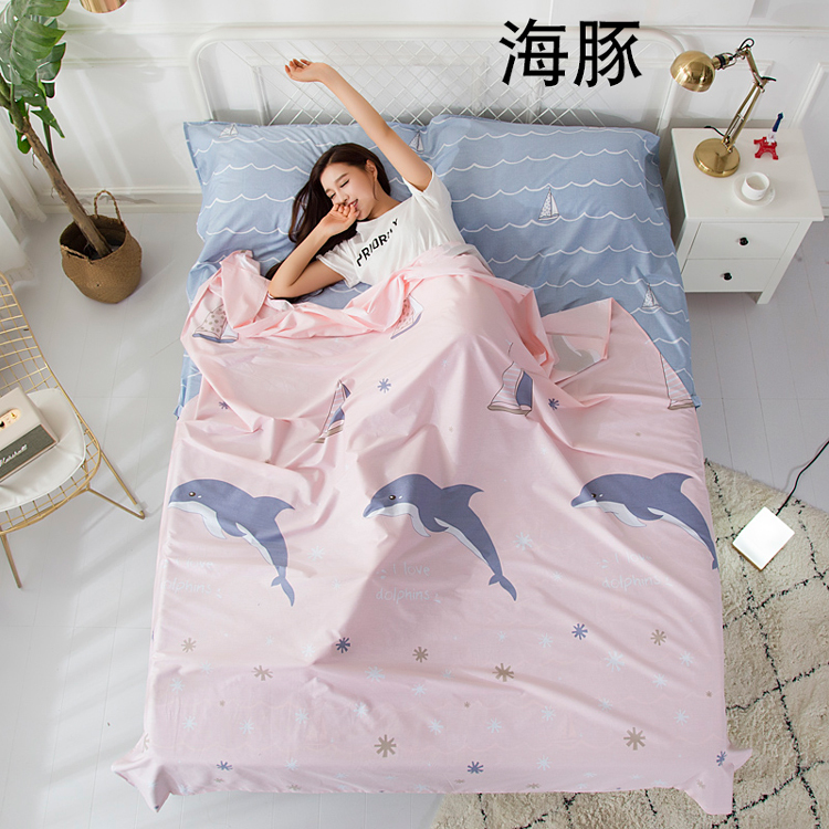 Cotton du lịch túi ngủ ngăn cotton bẩn siêu nhẹ xách tay khách sạn trong nhà dành cho người lớn khách sạn tấm du lịch đôi