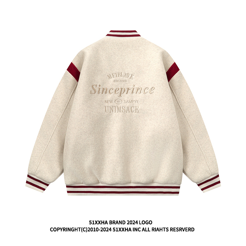 51 Hip-Hop Spring Street Vibe American Baseball Jacket Men's Letter Embroidery Color-Block Couple Oversized Coat 51 Hip-Hop Spring Street Vibe American Baseball Jacket Men's Letter Embroidery Color-Block Couple Oversized Coat