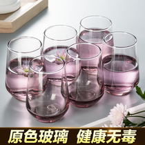 Glass Womens home set Juice cup Water cup Simple heat-resistant teacup Drink cup Net red ins wind wine glass