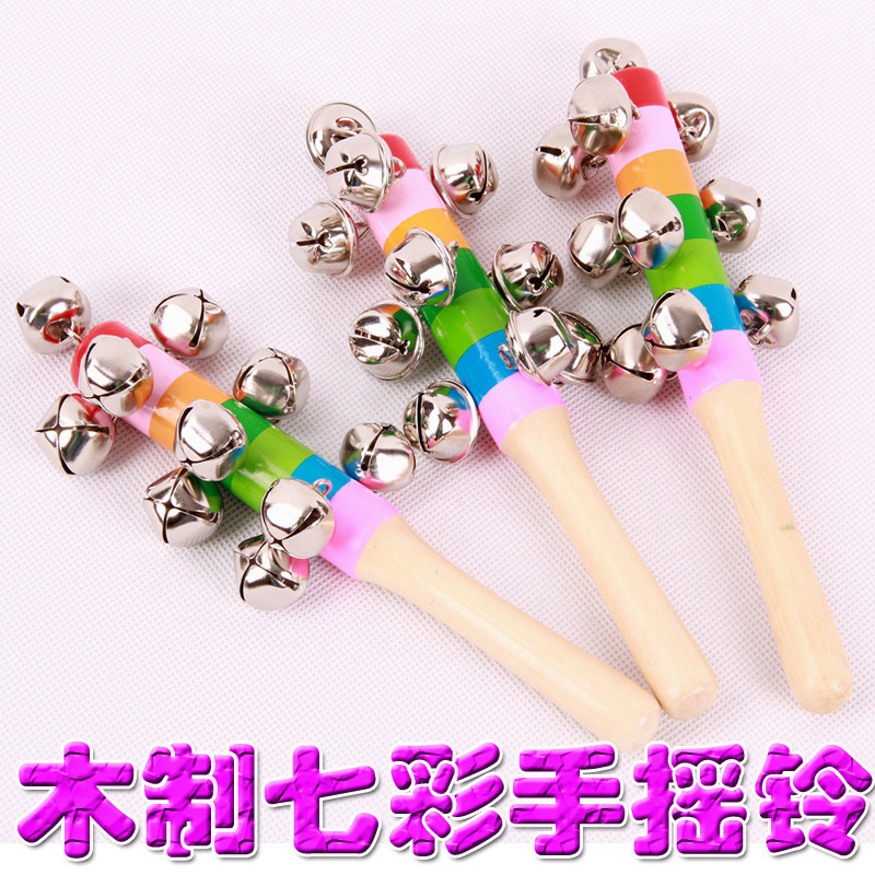Baby products Orff instrument baby rattle 10 bells rainbow hand bell baby music toy