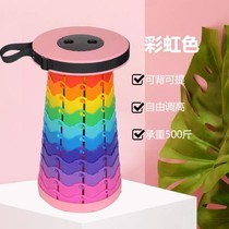 Net red outdoor retractable stool high-speed rail portable adjustable folding stool fishing trip queuing foot chair horse horse