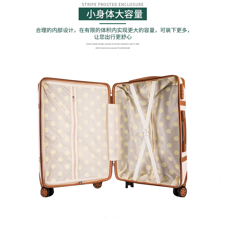 Hộp hành lý in lưới màu đỏ nữ xe đẩy 24 inch nhỏ tươi và đáng yêu phiên bản Hàn Quốc của sinh viên đại học vali trẻ em retro - Va li vali nhỏ