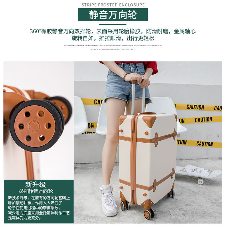 Hộp hành lý in lưới màu đỏ nữ xe đẩy 24 inch nhỏ tươi và đáng yêu phiên bản Hàn Quốc của sinh viên đại học vali trẻ em retro - Va li vali nhỏ