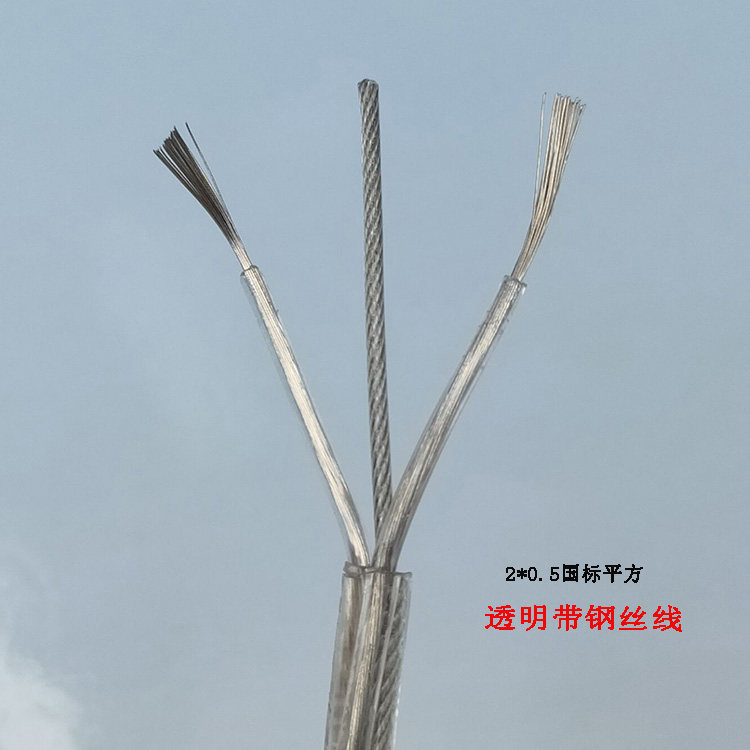 DIY lamps transparent double copper core wire wire wire chandelier wire accessories 2*0 5 national standard square project