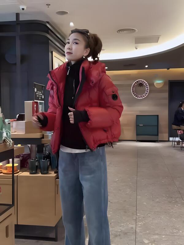 Korean Style High-End Fashionable White Duck down Jacket for Women 2026 Winter New Style Fleece-Lined Thickened Warm and Stylish Coat