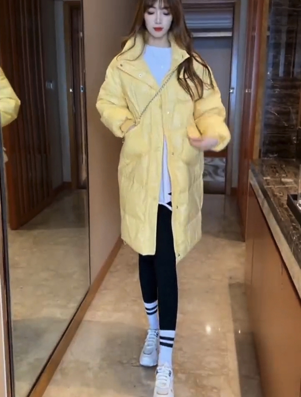 Popular Women's down Jacket Winter Thickened 2026 New Mid-Length Korean Fashion Loose Stand Collar White Duck down Coat