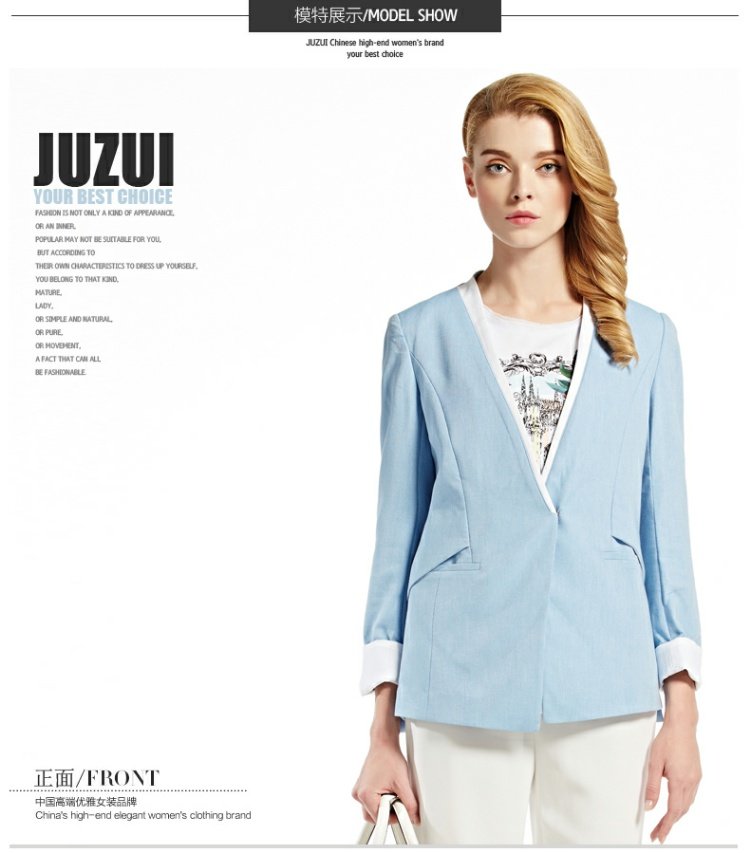 JUZUI / Kneeling 2017 cửa hàng thị trường nữ mùa thu mới màu mỏng nhấn một nút phù hợp với trang phục ngắn đầm thiết kế cao cấp