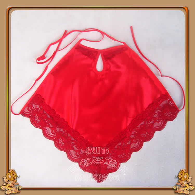 Tạp dề ladies sexy Saori ren hollow red tạp dề nữ dành cho người lớn đồ ngủ set cổ điển tạp dề đồ lót mùa hè mỏng