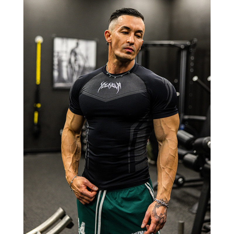 Youngla American-Style Summer New Men's Tight-Fitting T-Shirt Jogger Sports Fitness Running Training Quick-Drying Short-Sleeved Shirt Youngla American-Style Summer New Men's Tight-Fitting T-Shirt Jogger Sports Fitness Running Training Quick-Drying Short-Sleeved Shirt