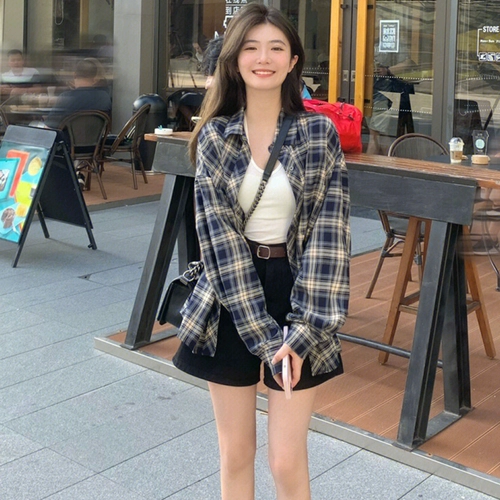 Ретро летняя рубашка, оверсайз, свободный крой, защита от солнца