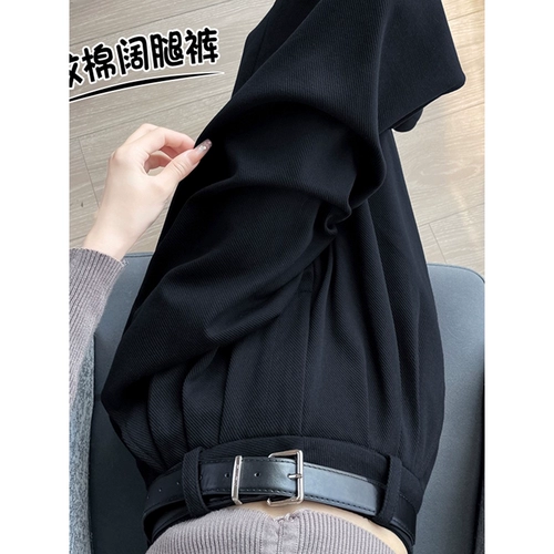 Пиджак классического кроя, осенние штаны, повседневные брюки, высокая талия, свободный прямой крой