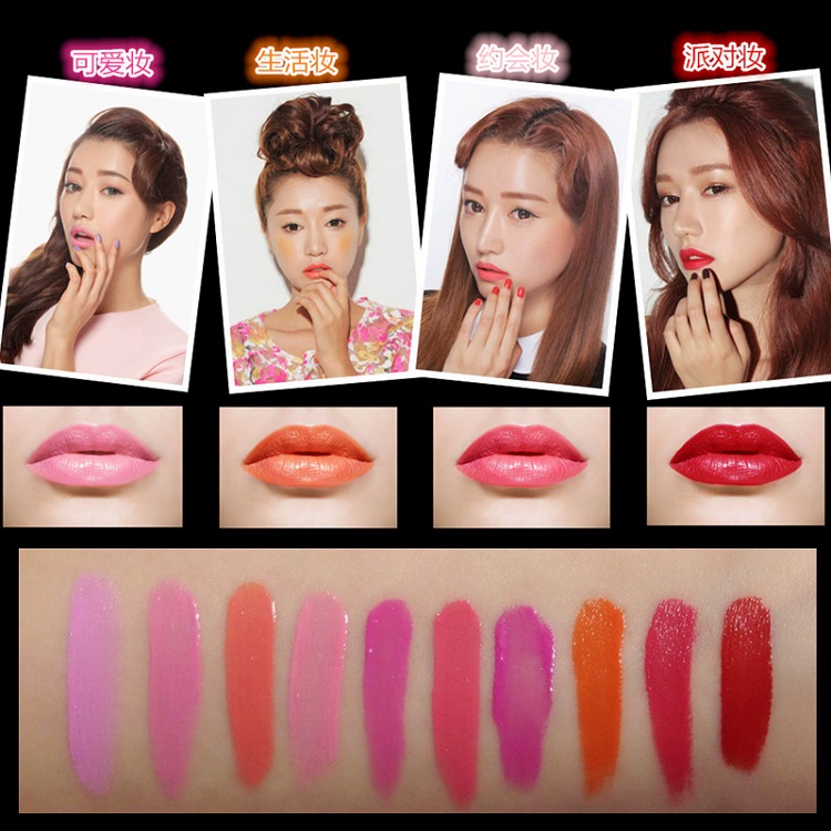 10 màu pha lê son bóng son bóng dưỡng ẩm lip balm kéo dài không thấm nước không đánh dấu nude lip gloss son môi đĩa kết hợp 	son bóng dior addict lip gloss	