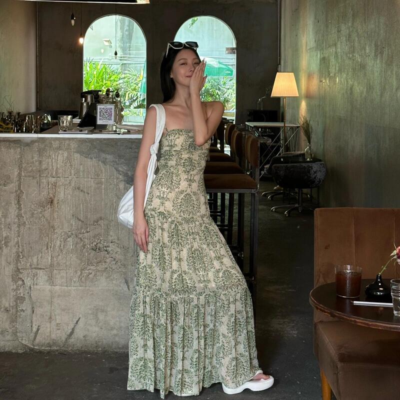 Thailand Island Vacation Photo Shoot Beach Dress Women Yunnan Dali Lijiang Outfit Dress Singapore Travel Long Dress