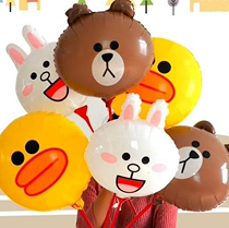 18 inch aluminum film cartoon animal rabbit bear duck dog piggy childrens birthday party decoration arrangement helium balloon decorations