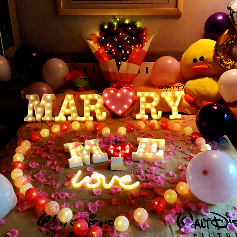 Valentine's Day English digital mother lamp LED520 confession LOVE surprise birthday proposal wedding arrangement romantic decoration