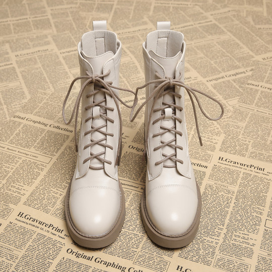 Genuine Leather Super Cool Early Autumn High-Heeled Martin Boots for Women, Spring and Autumn Single Boots, 2025 Hot Style, Super Popular Chunky Heel Autumn and Winter Short Boots for Women