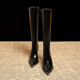 Genuine Leather Pointed-Toe Elegant Autumn Long Boots 2025 Autumn and Winter New Style Women's High-End Black High-Heeled Boots