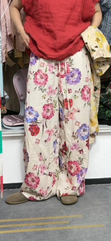 8205 Special Offer Digital Print Lyocell Linen Cuffed Trousers Waist 70-110 Hip 118 Length 100 8205 Special Offer Digital Print Lyocell Linen Cuffed Trousers Waist 70-110 Hip 118 Length 100