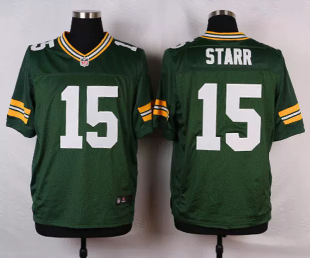 NFL Football Jersey Elite Edition Gói đóng gói xanh Green Packers 15 # STARR - bóng bầu dục bóng ném rugby