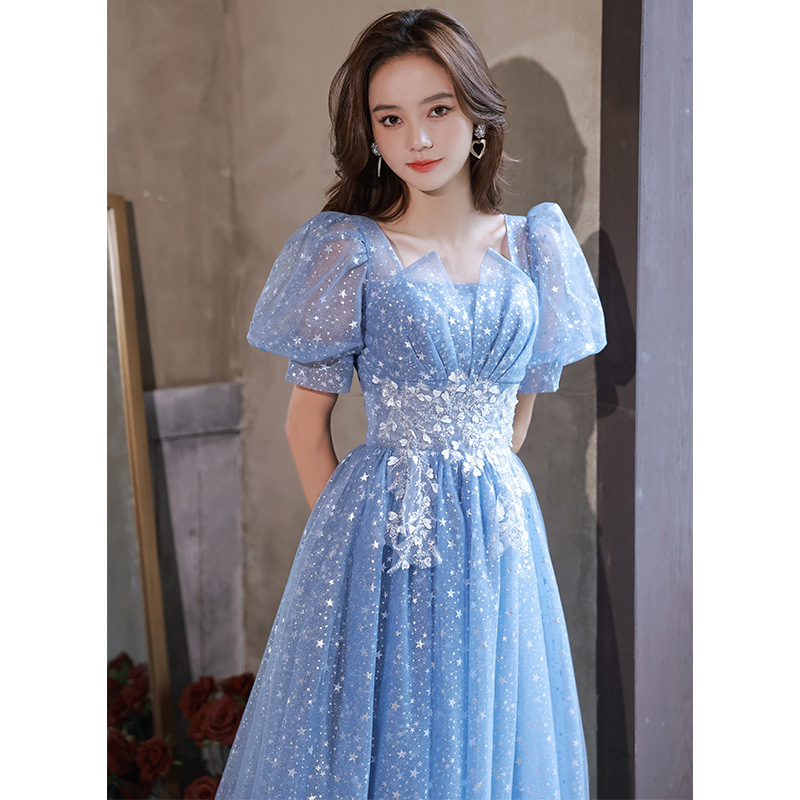 Advanced long evening dress, high-quality style
