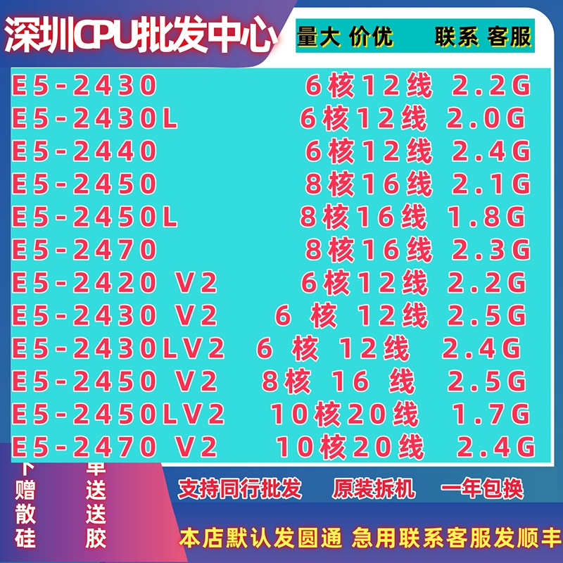 E5-2430 2440 2450 2450 2450L  2420V2  2430V2 2450V2  2470V2