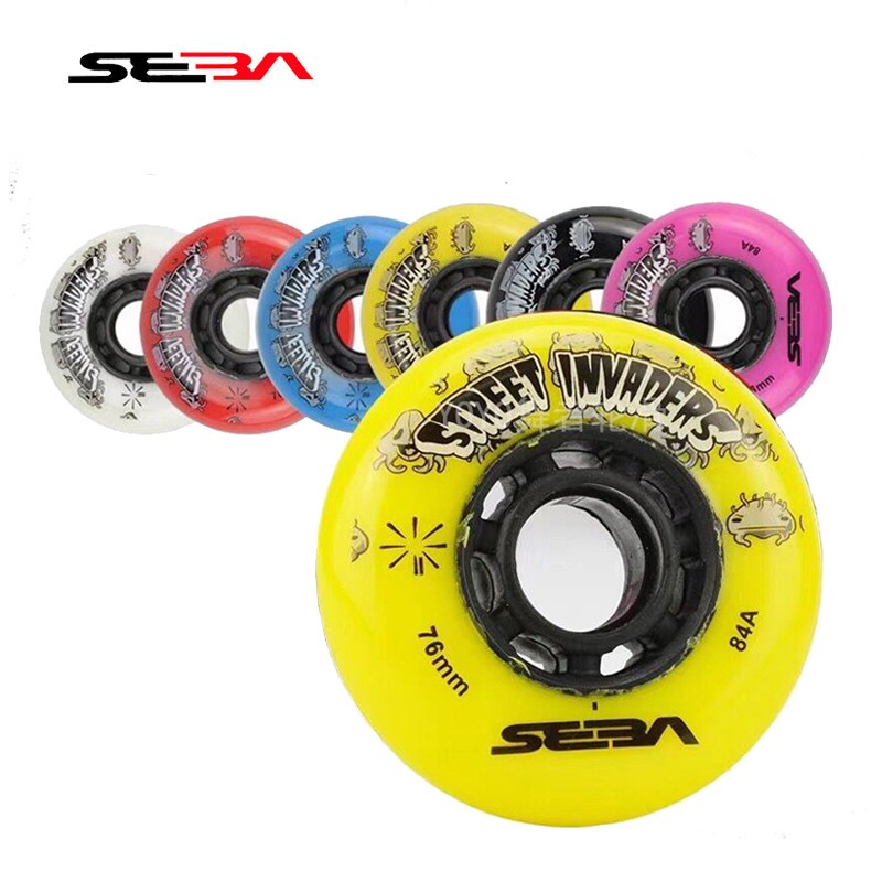 Michael Saint Ba SEBA HV Block Invader Roller Skate Wheel Flat Flower Wheel HVG Original PU Wheel 84A