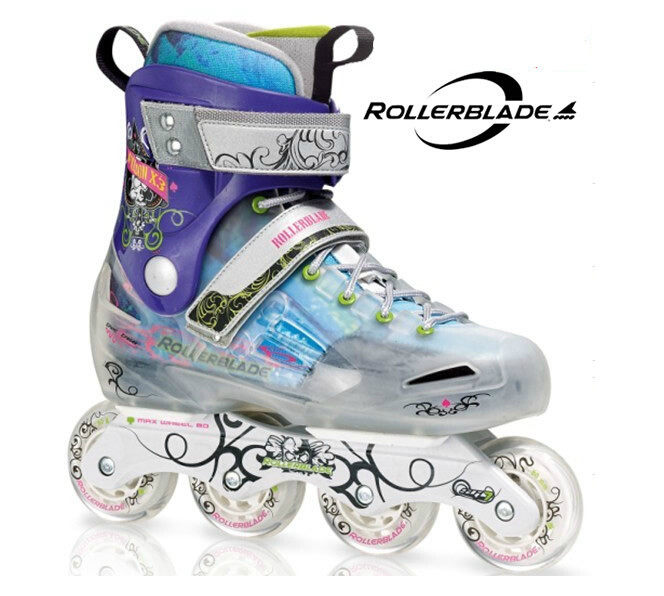 Rollerblade X3 LE Transparent FSK block shoes flat brake adult wheel skater gift
