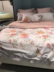 Mặt trời ngủ sâu mềm satin sọc bông denim đơn giản công chúa phim hoạt hình đầy gió 1,8 Li chăn - Bộ đồ giường bốn mảnh