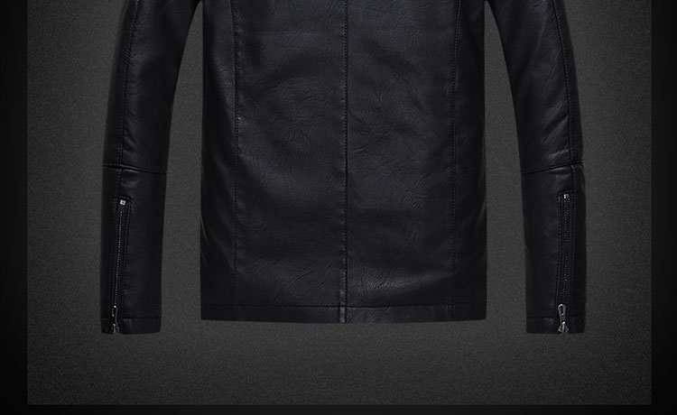 Đặc biệt hàng ngày mùa thu và mùa đông Hained leather nam cổ áo mỏng và áo khoác da nhung xu hướng trẻ trung áo khoác da Hàn Quốc áo khoác hoodie nam