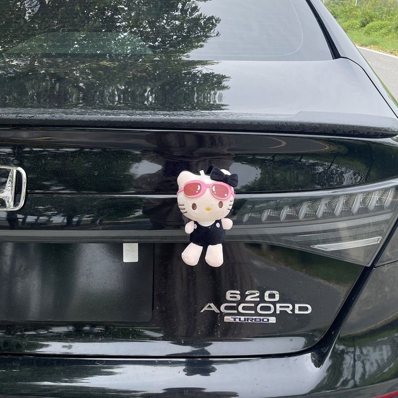 Car Interior and Exterior Sunglasses Black Hello Kitty Doll Decoration Car Pendant Removable Trunk Ornaments Accessories