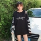 Chen Linong với cùng một đoạn sọc giả hai mảnh bán vội vã ikun Fan Yi áo dài tay mùa thu nên được phụ nữ áo thun hỗ trợ áo phông cao cấp