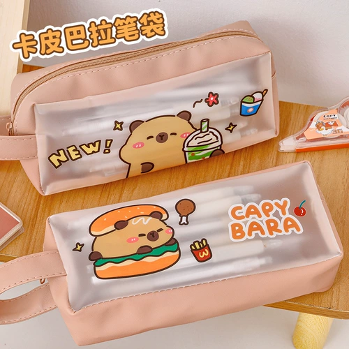 Ручка, мультяшный прозрачный милый вместительный и большой пенал для школьников