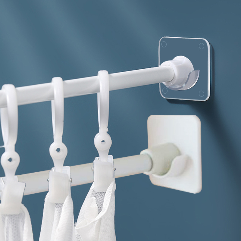 Paste-free punch curtain rod fixed block curtain rod support hook bracket scaling bar accessories