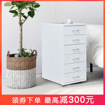 Storage cabinet drawer type bedside table Nordic office file table under the drawer cabinet crevice finishing locker