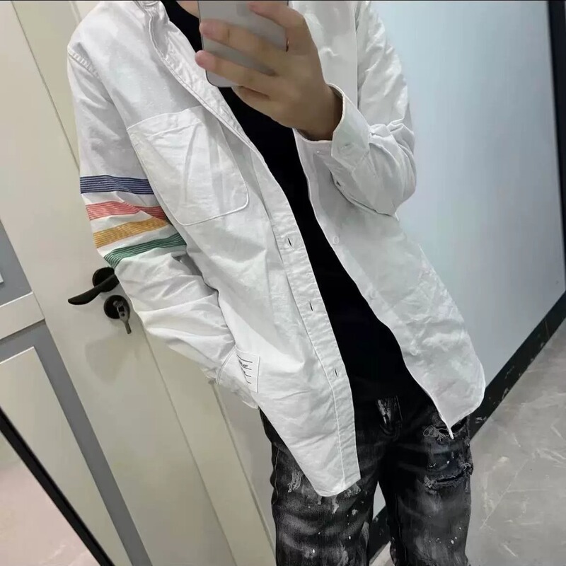 Spring and Autumn Fashion Loose Rainbow Striped Long-Sleeve Shirt for Women, Trendy Versatile Casual Layered Shirt 2026 Spring and Autumn Fashion Loose Rainbow Striped Long-Sleeve Shirt for Women, Trendy Versatile Casual Layered Shirt 2026